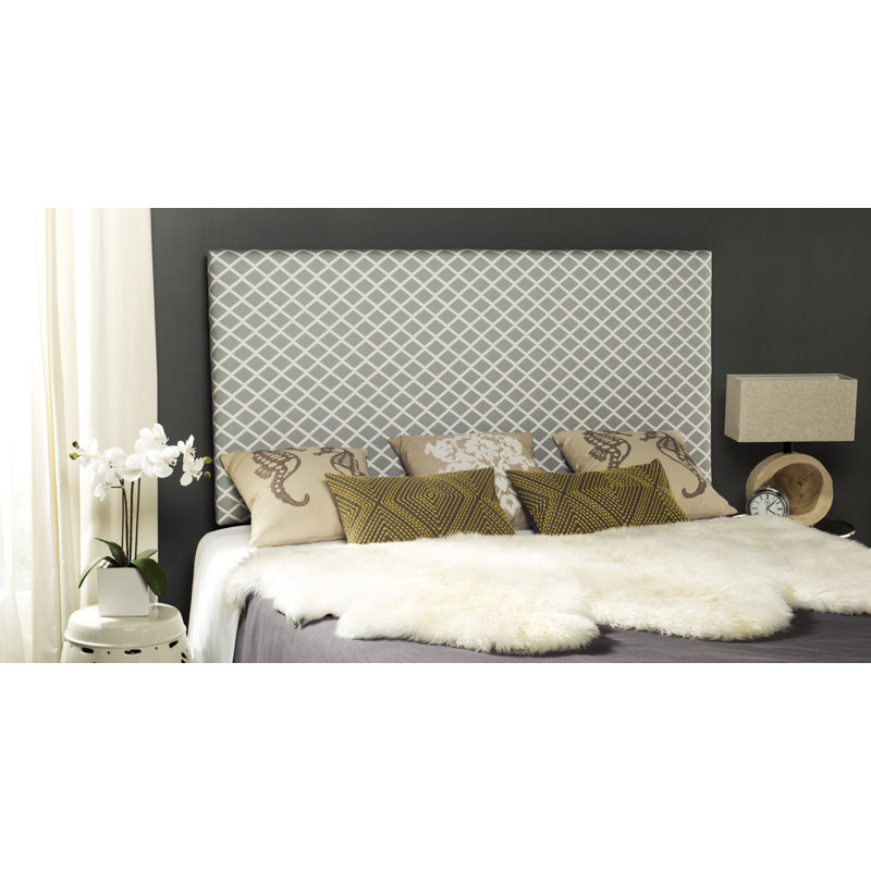 Upholstered Headboard, Gray, Queen, Polyester Blend