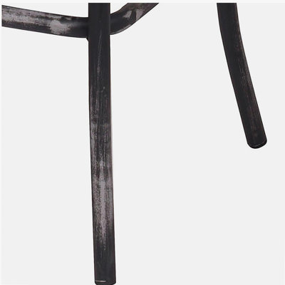 Antique Black and Antique Oak Bar Stool with Cross Back