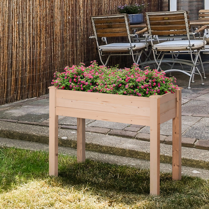 Liverman Wood Planter, Natural, 30" H x 34" W x 18" D