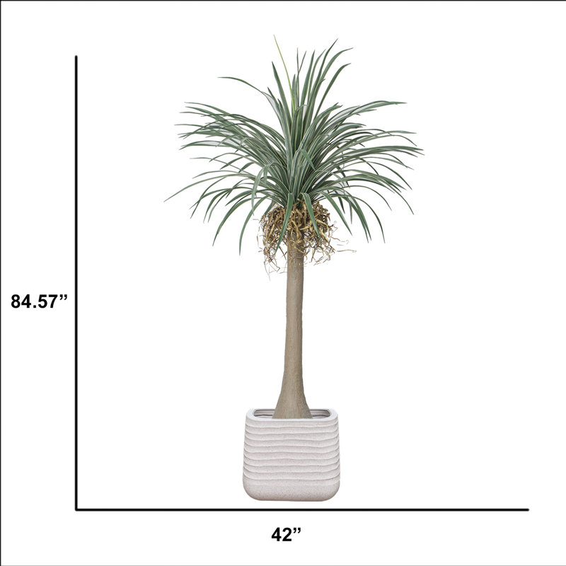 Dragon artificiel 84,57 "en pot, Blanc
