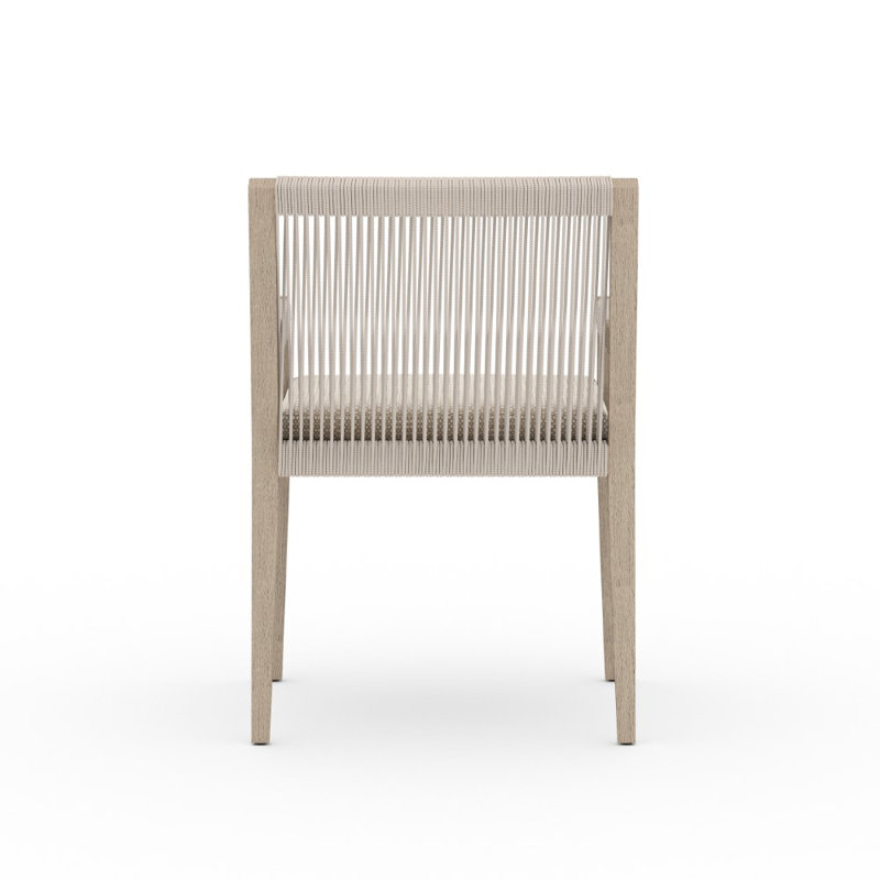 Sherwood Outdoor Dining Armchair, Weathered Gray, Faye Sand