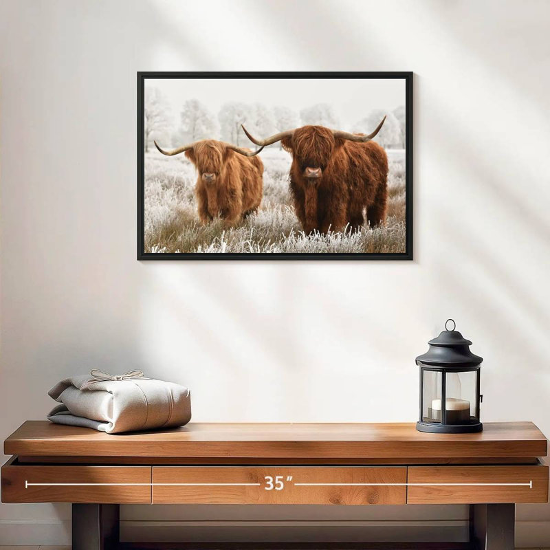 Hairy Scottish Highland Cows, 13" H x 19" W