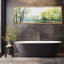 «Rustic Countryside Spring Awakening Gentle River Landscape Pastoral Scene Blossoming Trees Retro Large Wall Decor», reproduction encadrée-96074535-111664957