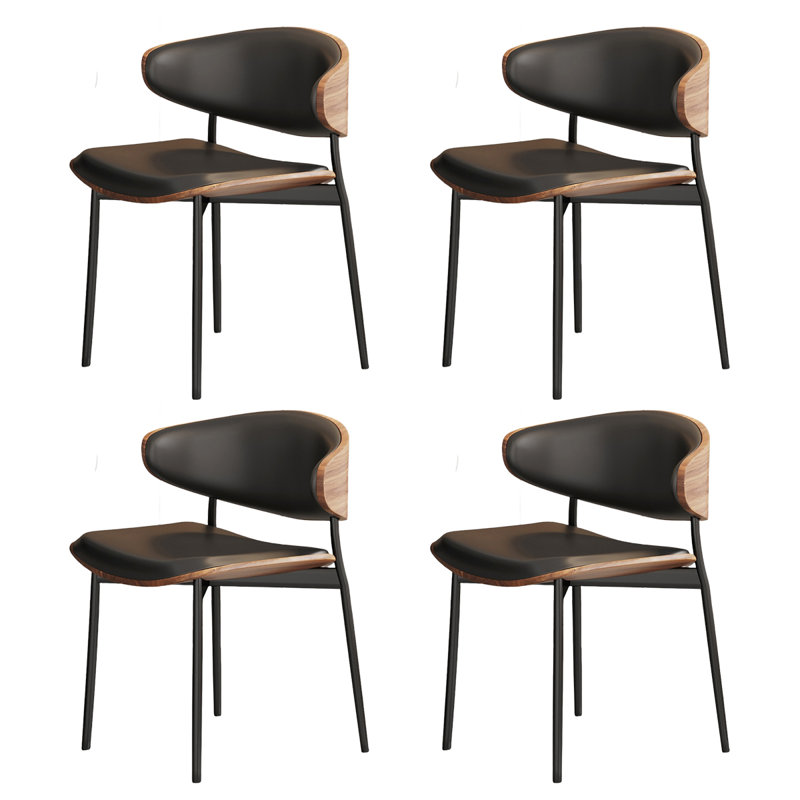 Solid wood dining chair with minimal backrest