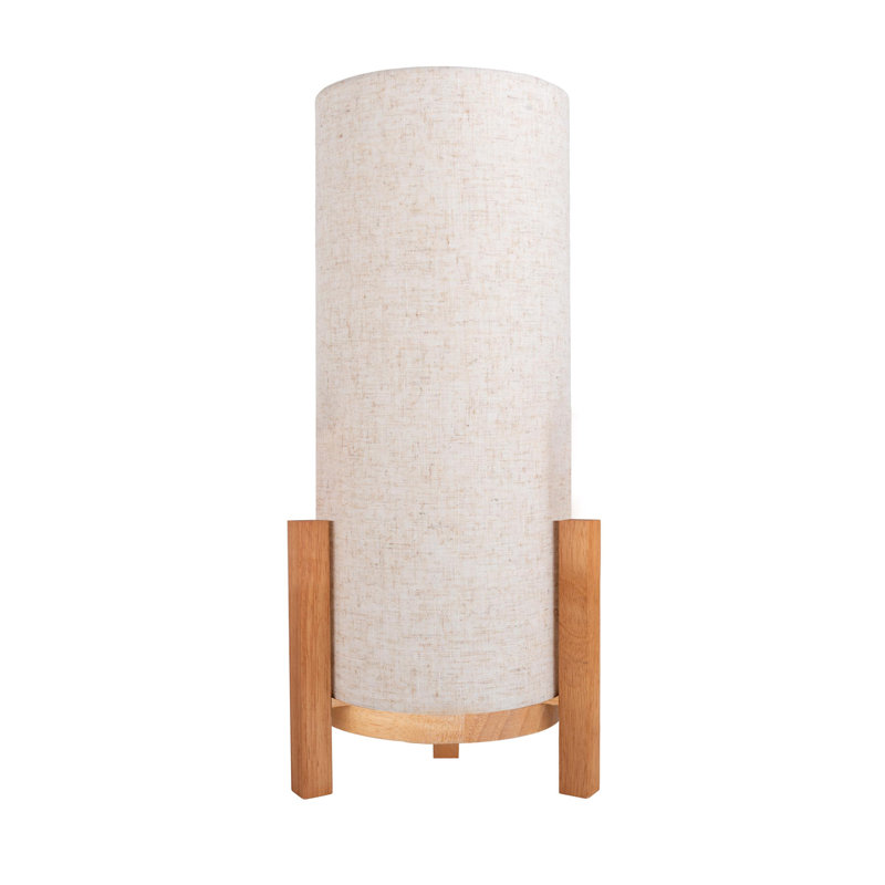 Bulman Wood Standard Table Lamp Lamp, Cream, Brown, 48cm H x 18cm W x 18cm D