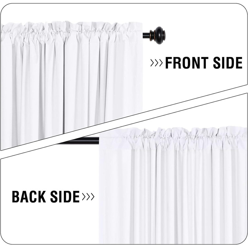 100% Blackout Curtains Full Light Blocking Curtain Draperies for Bedroom Living Room Thermal Insulated Window Treatment Set of 2 Panels