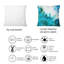 Coussin bleu et blanc à imprimé liquide Modern Waves-927197103