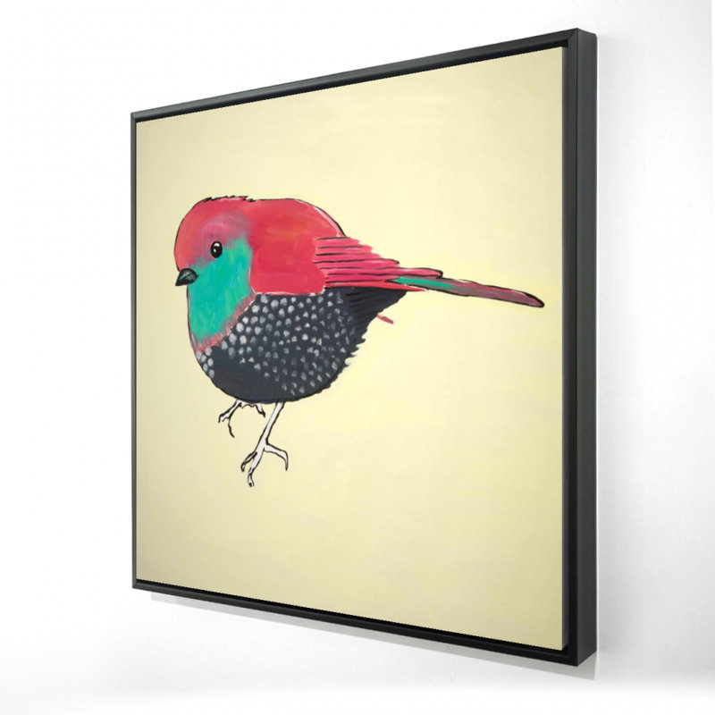 "Illustration d'un petit oiseau mauve" sur toile