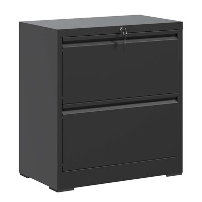 Two-Drawer Lateral File Cabinet with Lock for Home Office, Ideal for Organizing Letter, Legal, A4, and F4 Hanging Files