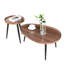 Adriyanna 2PC Nesting Tables Industrial Rustic Brown Living Room Furniture