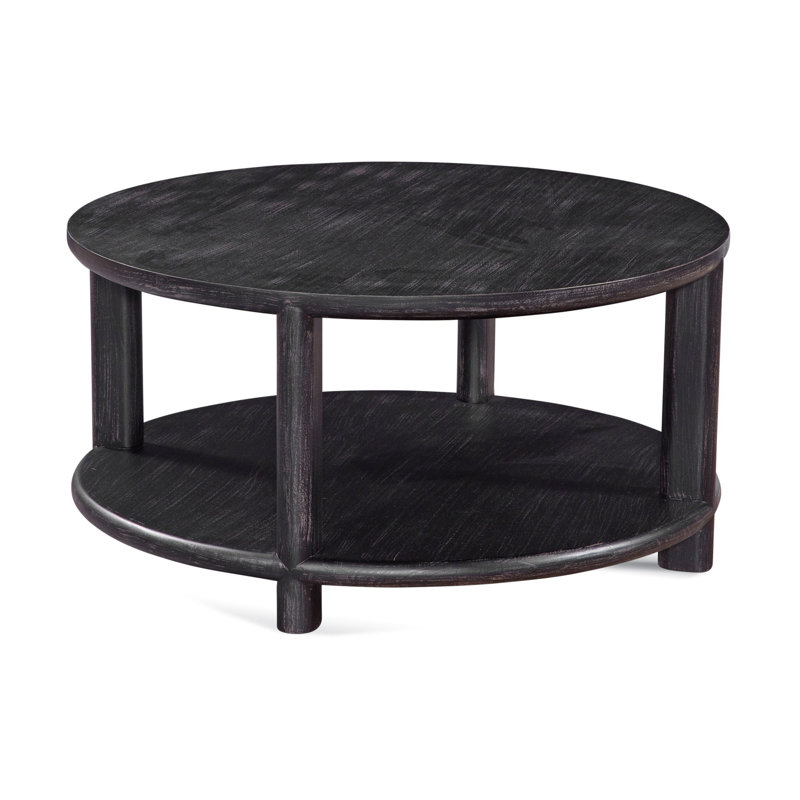 Lyra Solid Wood Coffee Table, Antique Black
