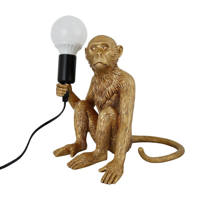 Modern Metallic Painted Monkey Design Table Lamp