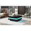 Table basse à 2 niveaux pour salon Minimalist - panneau de particules noir ultrabrillant facile à nettoyer, carré de 31,5 po