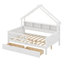 Lits plateforme en bois pleine grandeur avec DEL, tablettes de rangement, tiroirs et garde-corps-112939297