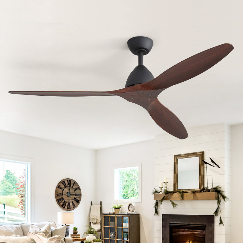 Ventilateur de plafond à 3 pales 56 po avec télécommande, moteur à courant continu réversible 56 po Farmhouse
