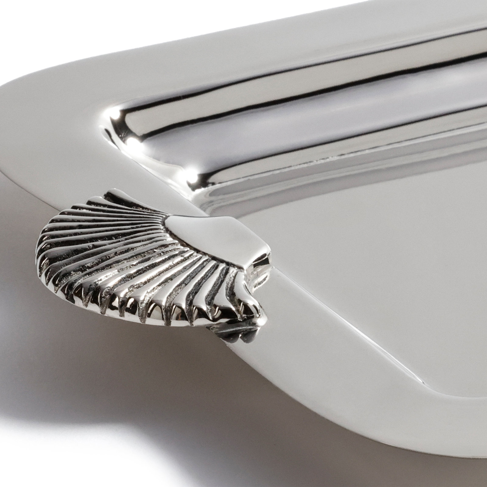 Stainless Steel Shell Serving Tray, Nickel
