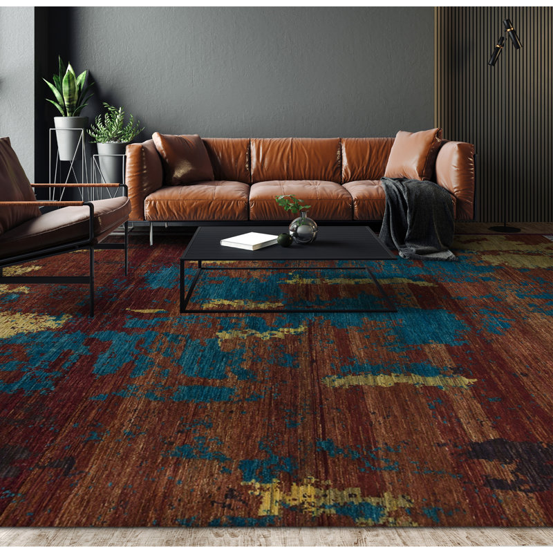Tapis brun de haute qualité noué à la main Ziegler