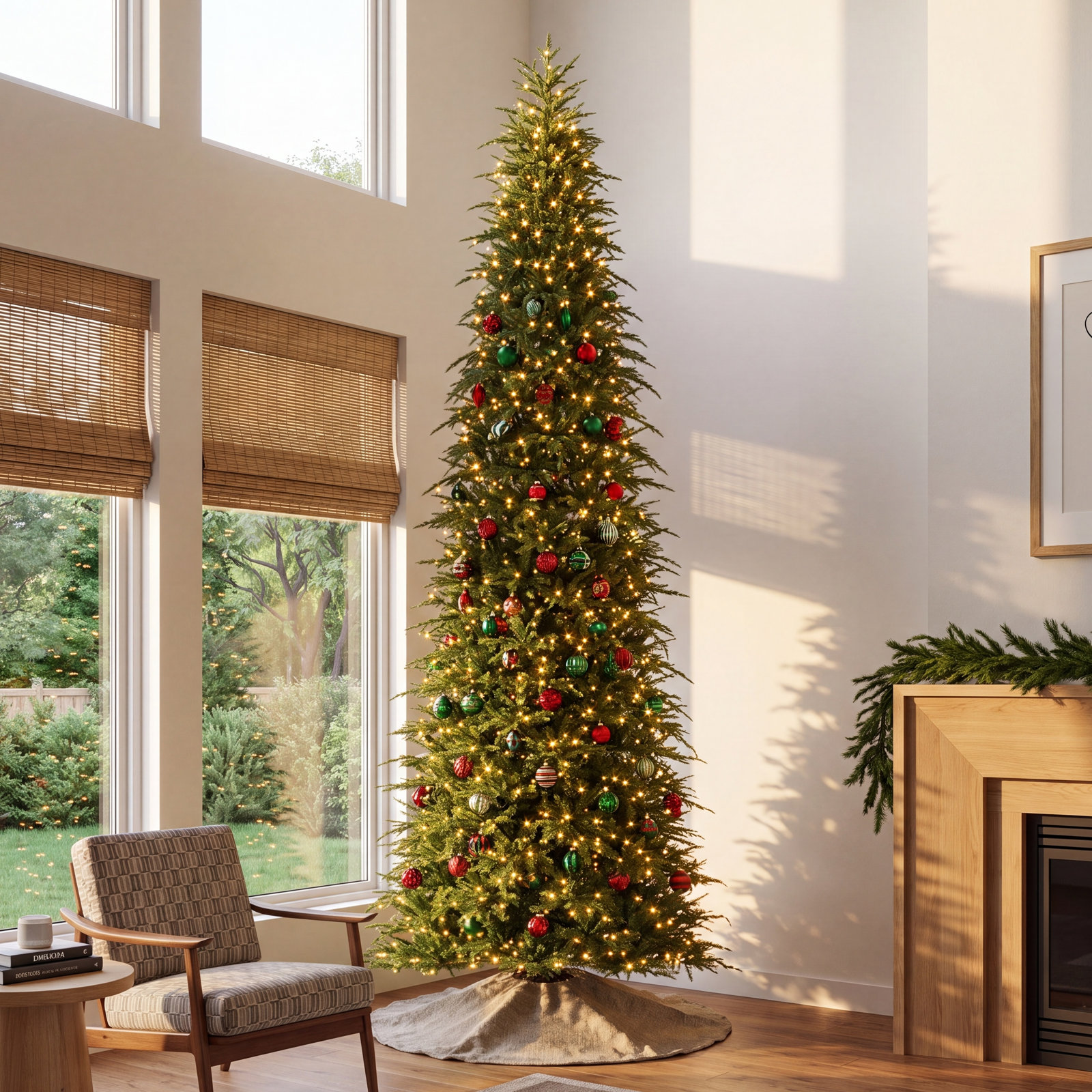 Leilonie Slim 15' Pre-Lit Fir Christmas Tree