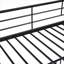 Lit superposé convertible simple au-dessus d'un lit simple, structure en métal noir classique avec garde-corps et glissade pour chambres d'enfant