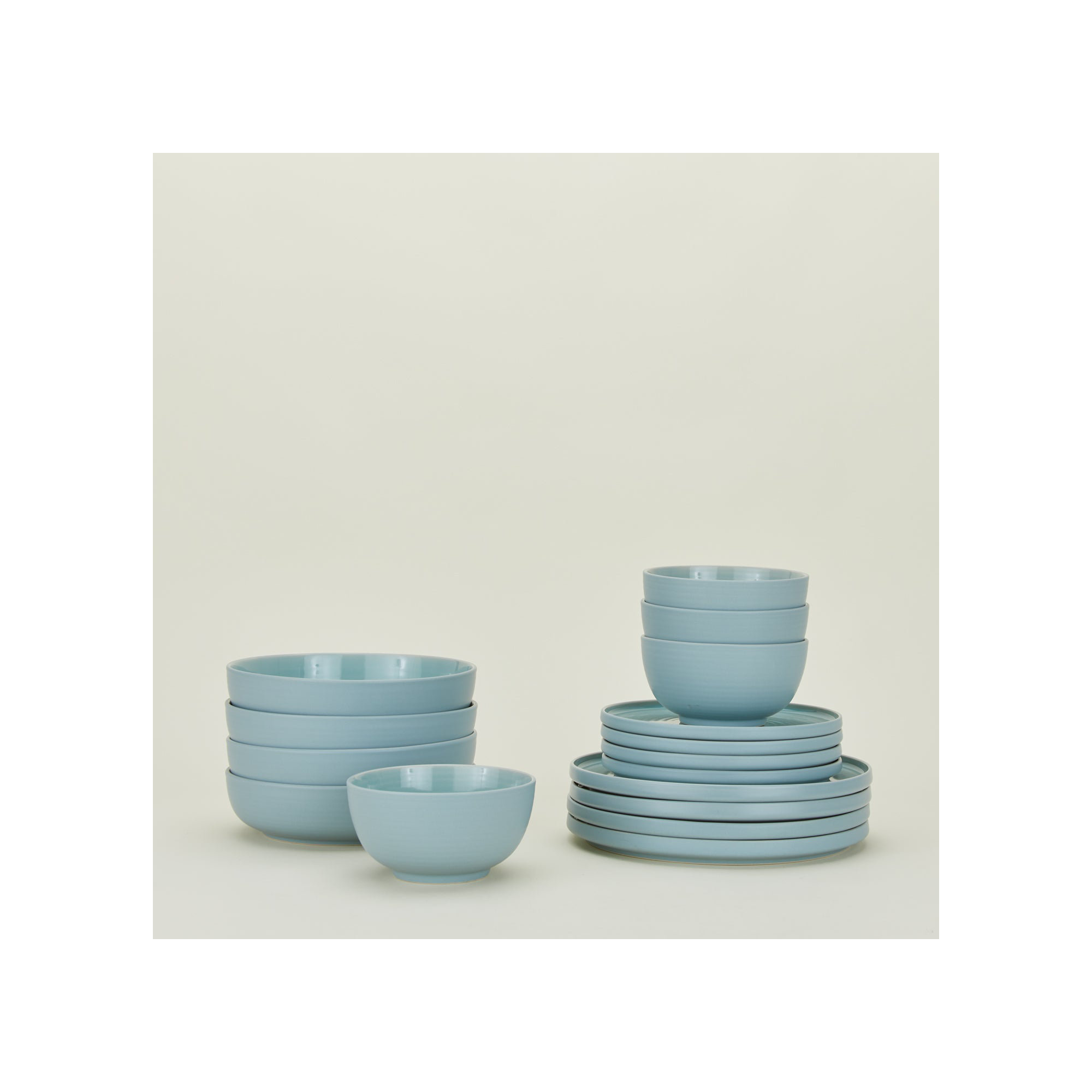 Essential Stoneware Dinnerware Set, Sky