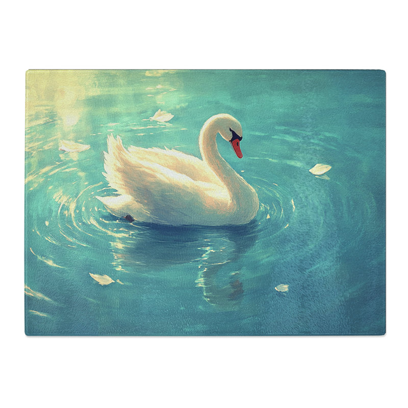 Swan lake  Glass Chopping Board
