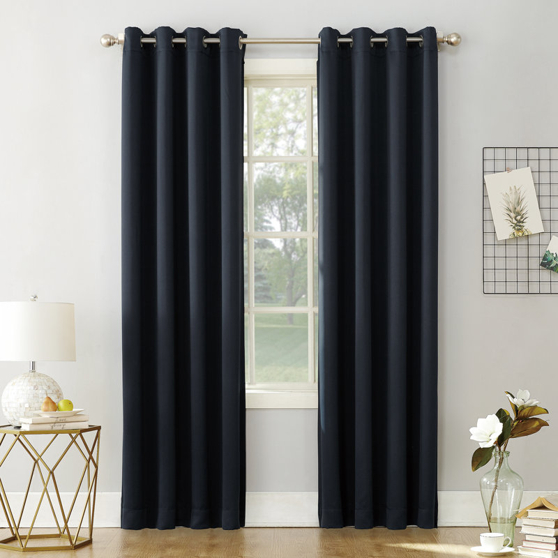 Burrier Wayfair Basics Blackout Grommet Curtain Panel, Navy, 54" W x 95" L