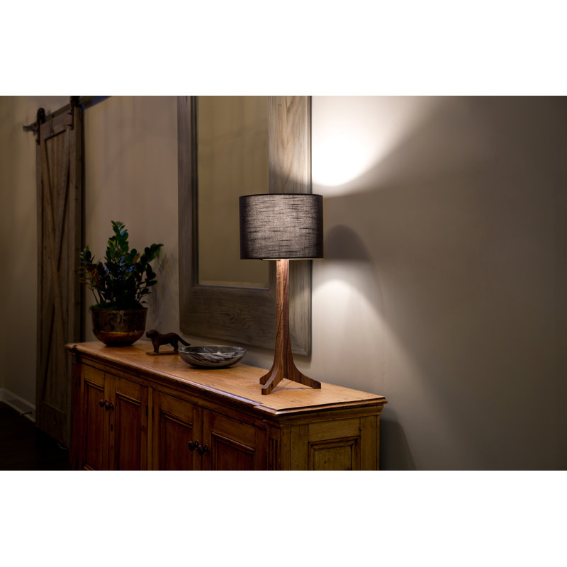 Nauta LED Table Lamp, Dark Stained Walnut, Black Amaretto, Brushed Aluminum