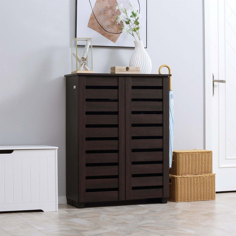 15 Pair Shoe Storage Cabinet, Brown