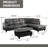 3-Piece Flannel  Sectional Sofa-749976312-749976319