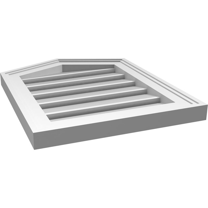 Ventilé à pignon fonctionnel en uréthane à hauteur de sommet 5 pintes, brun clair apprêté, H 20 po x l 16 po x P 1,5 po