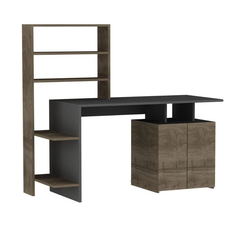 Nase Computer Desk, Walnut/Anthracite