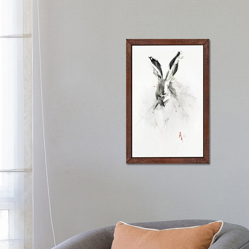 Mr. Rabbit 1 Piece Wall Art on Canvas, 66.04 cm H x 45.72 cm W, Brown Framed