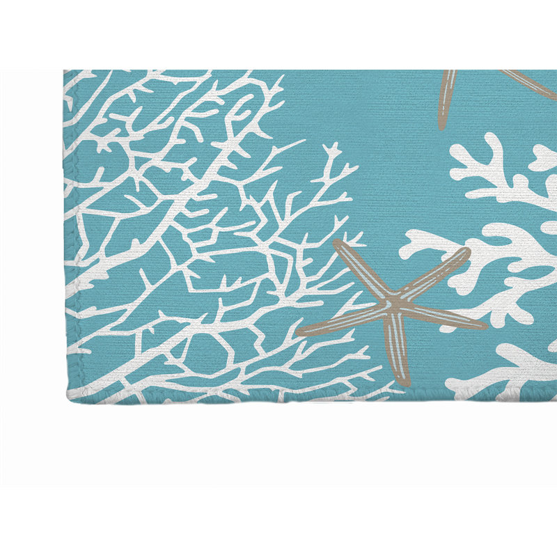 Paillasson Coro & Seahorse Indooor, Bleu, L 60 po x L 84 po