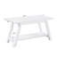 Banc en bois massif avec tablette, blanc
