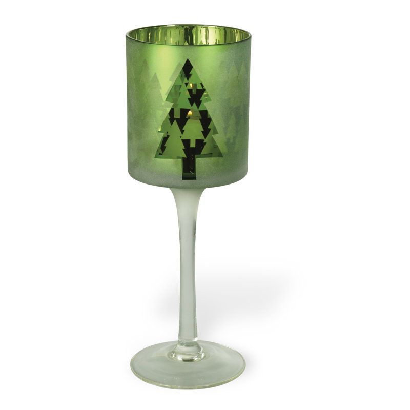 Votive en verre vert glam, Grand