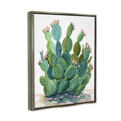 " Botanical Desert Prickly Pear Cactus " by Cherish Flieder