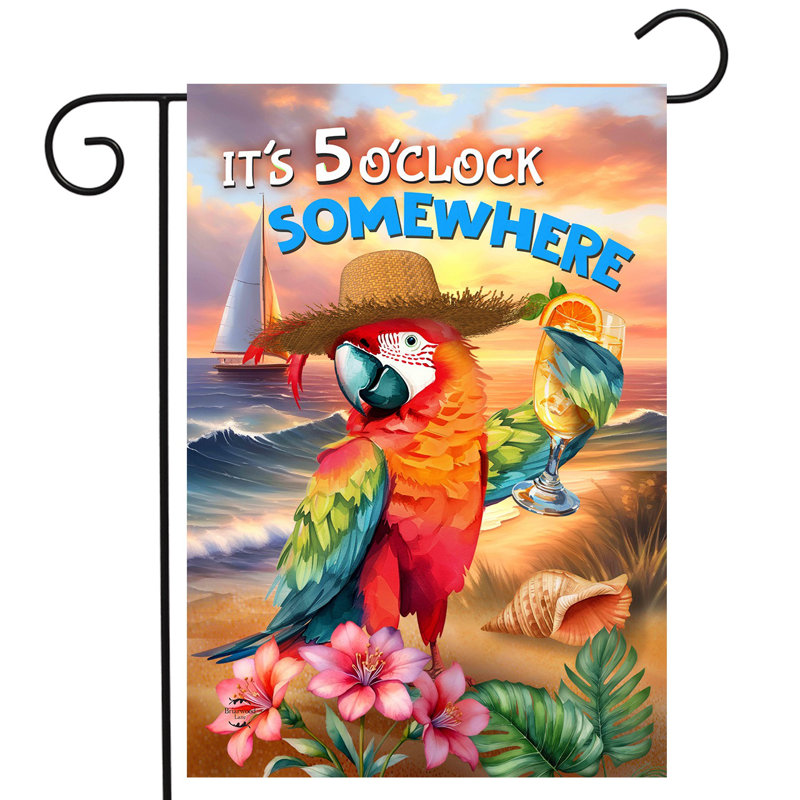 Sunset Parrot Garden Flag