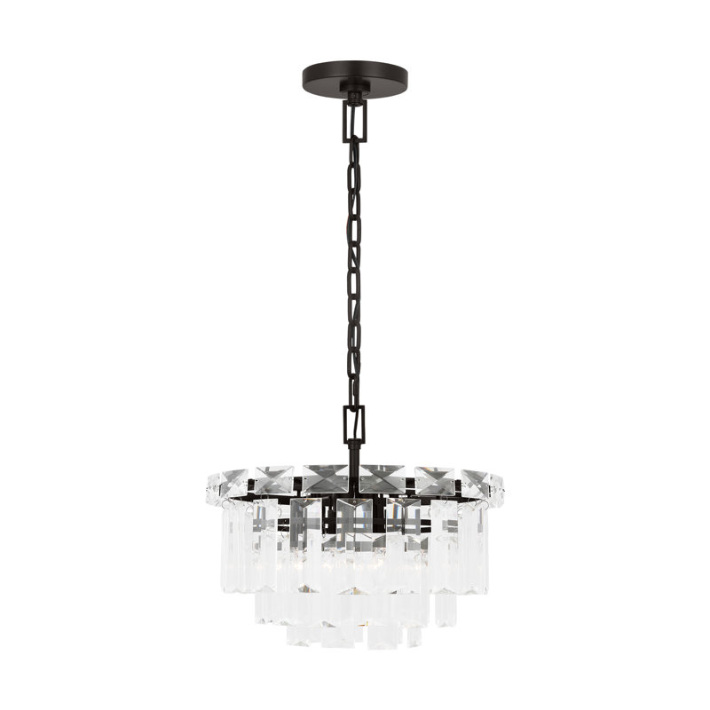 Arden Tiered Chandelier, 14.76" H x 16.13" W x 16.13" D, Aged Iron