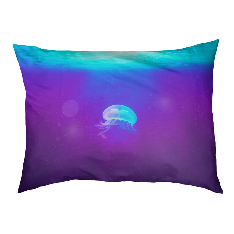 Coussin stylisé jellyfish Burien, L 42 po x l 52 po, Noir