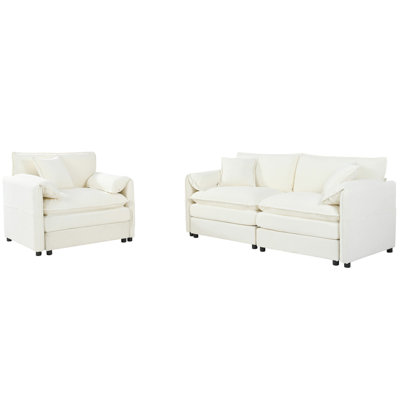 2 Piece Sectional Sofa (Beige)