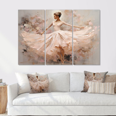 Ensemble d'art mural beige, minimalisme, ballerine I