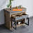 Modern Extendable Dining Table Rectangle Sideboard with Storage-1026184653
