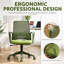 Fauteuil de direction ergonomique en maille, supportant jusqu'à 159 kg, siège confortable avec accoudoirs intégrés, fonction de levage et pivotant.-757635054