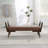 Mid Century Bench, Channeled Upholstered Footrest Stool-203244795