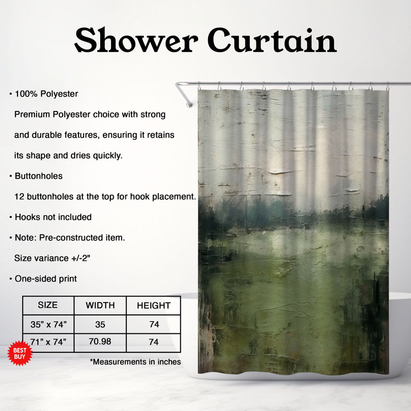 Rideau de douche Florisel, H 74 po x l 71 po