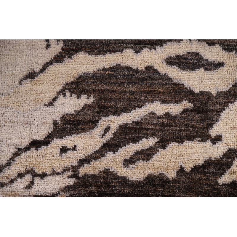 Vegetable Dye Abstract Square Rug 4x4