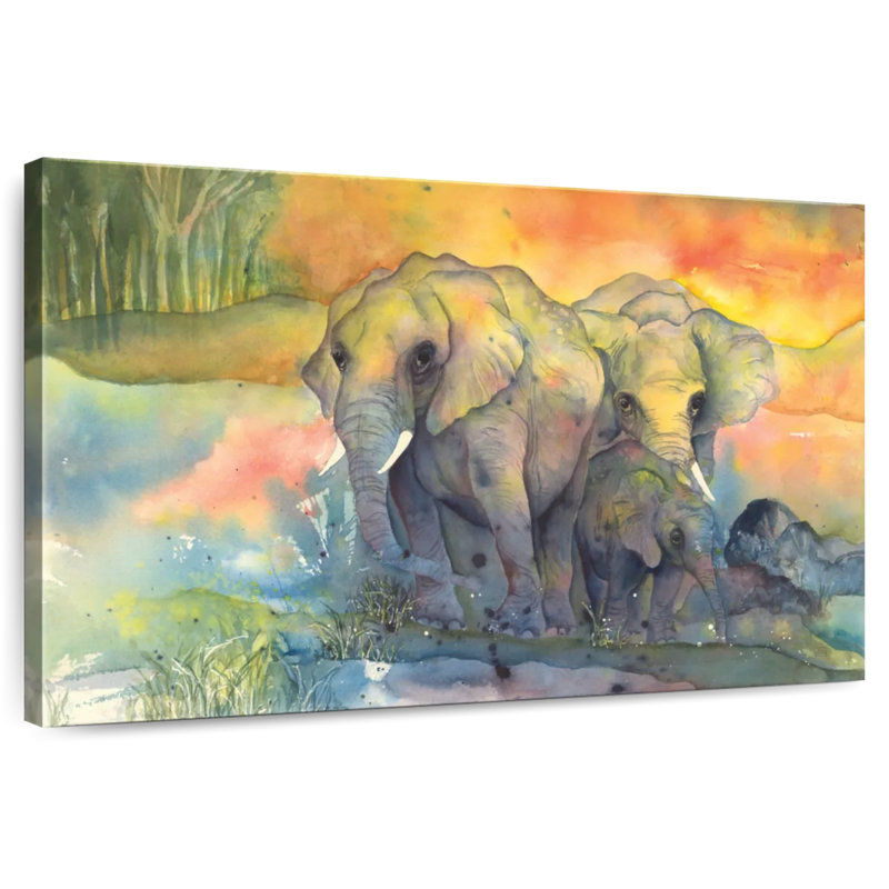 Brampt Elephants Kin, 24" H x 36" W