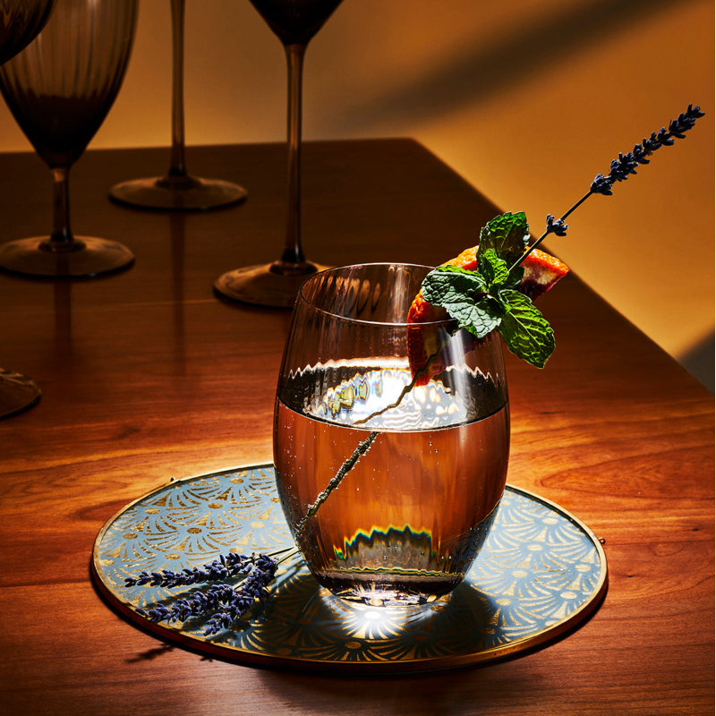 Quinn Handmade Crystal Drinking Glass, Mocha