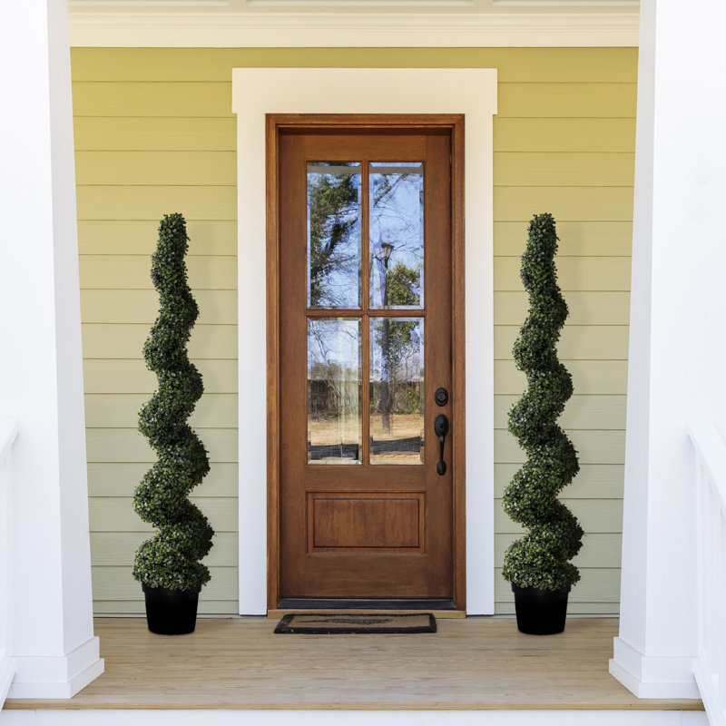 Topiaire faux buis en pot, 2, H 48 po x l 9,8 po x P 9,8 po
