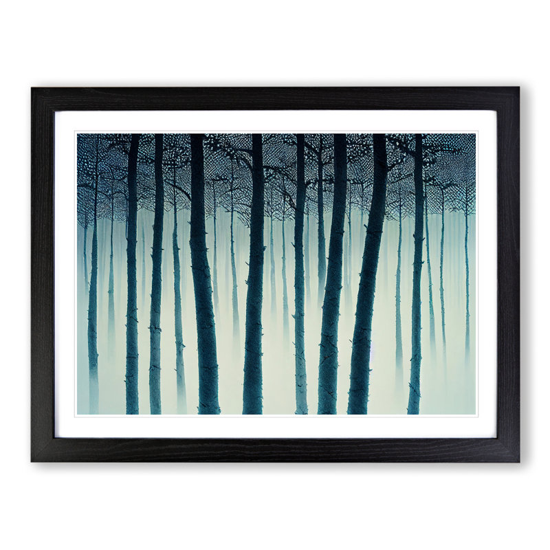 Stunning Winter Forest - Single Picture Frame Print, Black, 46cm H x 64cm W x 2cm D